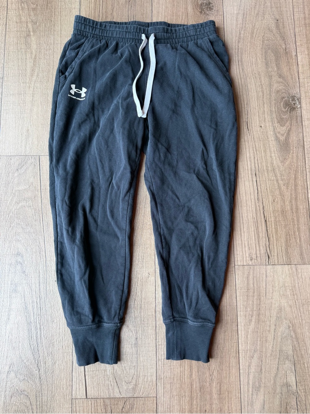 Under Armour Black Jogger Sweatpants with White Drawstring